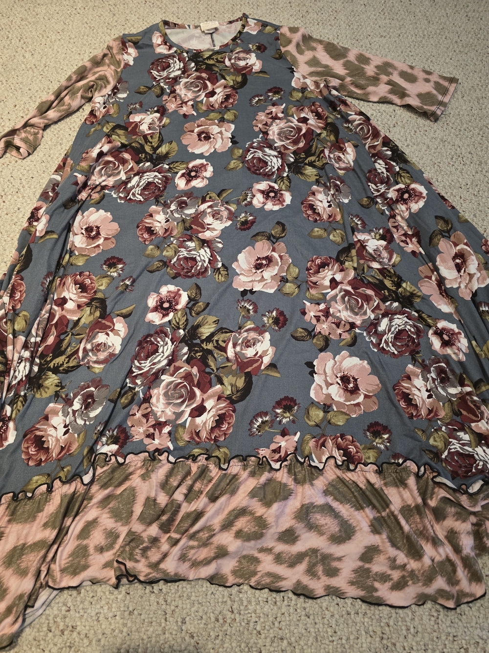Floral Maxi Dress with Pink Accents